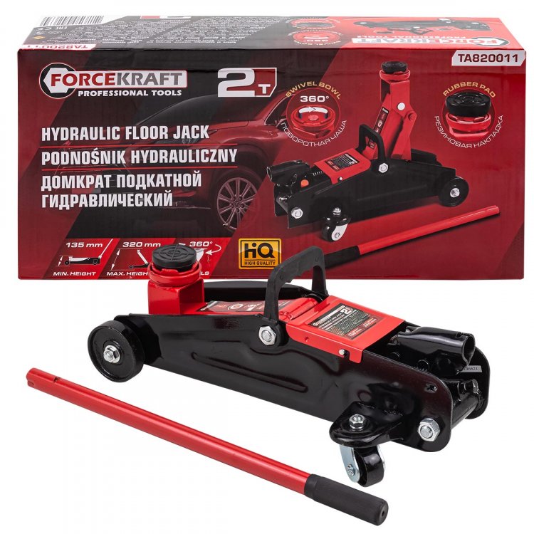 Домкрат подкатной гидравлический 2 т (h min - 135мм, h max - 320мм) Домкрат подкатной гидравлический 2 т (h min - 135мм, h max - 320мм)