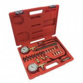 Тестер давления в тормозных и гидравлических системах универсальный с комплектом адаптеров, в кейсе