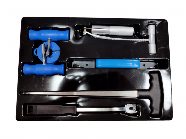 Набор приспособлений для демонтажа автомобильных стекол, 7 предмета, арт. № HZ 25.1.184S, /horex/