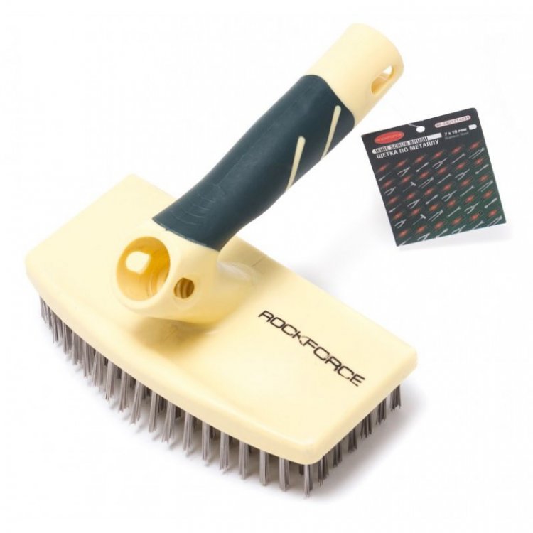 Щетка по металлу универсальная ручная и под "черенок"-вертикальный 45°/горизонтальный (проволока из нержавеющей стали,  7x19рядов)