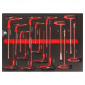 Набор ключей Т-образных TORX/6-гранных с шаром и ключей торцовых с головкой 16пр.(Н:2-8мм,Тorx:Т10-Т50;торцовые:6,8,10,13мм)в ложементе