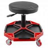 Стул слесарный передвижной с регулировкой высоты, поворотный 360гр.(h min-400мм,h max-540мм,Ø сидения-300мм,съемные лотки-4шт) Стул слесарный передвижной с регулировкой высоты, поворотный 360гр.(h min-400мм,h max-540мм,Ø сидения-300мм,съемные лотки-4шт)
