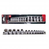 Набор головок E-профиль 15пр.1/4"&3/8"&1/2"(1/4":E4-Е8, 3/8":Е10-Е12, Е14; 1/2":Е16,Е18,Е20,Е22,E24),на планке Набор головок E-профиль 15пр.1/4"&3/8"&1/2"(1/4":E4-Е8, 3/8":Е10-Е12, Е14; 1/2":Е16,Е18,Е20,Е22,E24),на планке