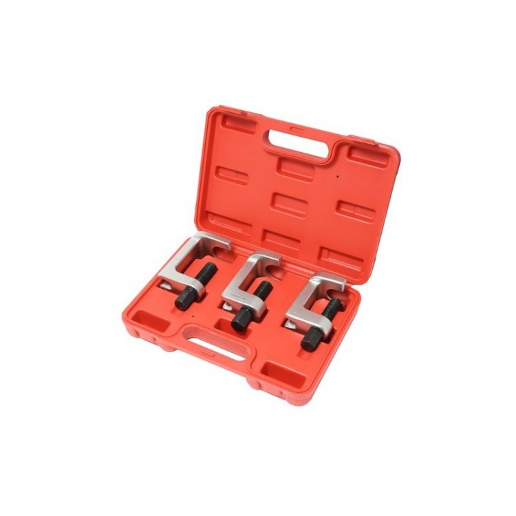 Набор съемников шаровых опор и наконечников рулевых тяг(зев:23мм,33мм,28мм; рабочая глубина-50мм,60мм,70мм), в кейсе
