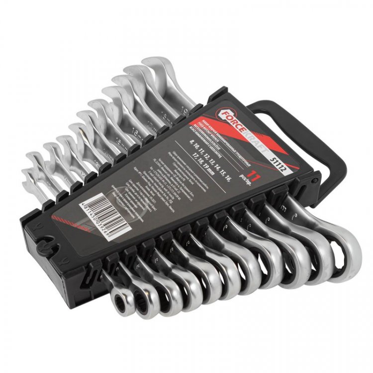 Набор ключей комбинированных трещоточных, 11пр. (8,10,12,13,14,16,17,18,19мм) в пластиковом держателе Набор ключей комбинированных трещоточных, 11пр. (8,10,12,13,14,16,17,18,19мм) в пластиковом держателе