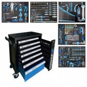 Тележка инструментальная 7-и полочная с набором инструментов 274пр и дополнительной боковой секцией 810х480х850мм