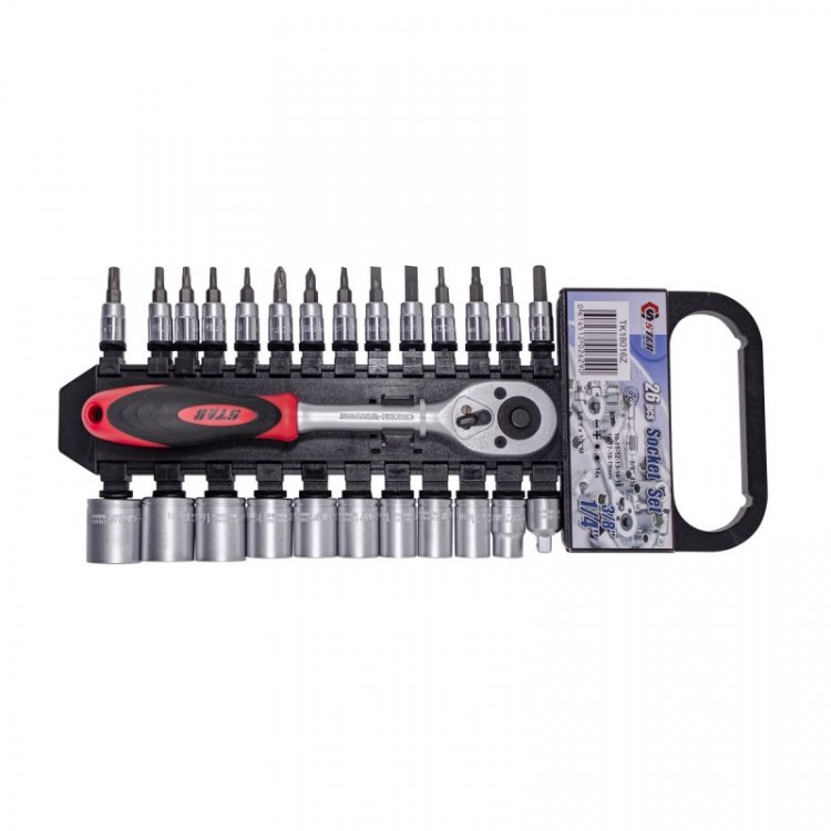 Набор торцевых головок и бит 1/4",3/8" 26пр Набор торцевых головок и бит 1/4",3/8" 26пр