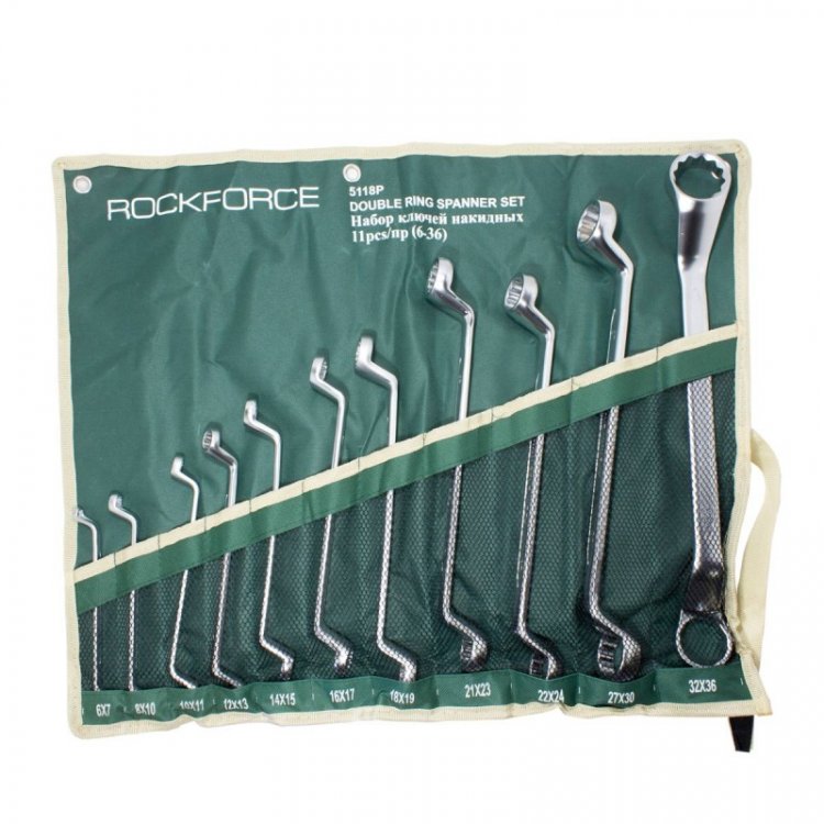 Ключи накидные отогнутые на 75град., набор 12пр. (6х7, 8х9, 10х11, 12х13, 14х15, 16х17, 18х19, 20х22, 21х23, 24х27, 25х28, 30х32мм)