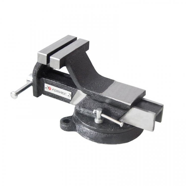 Тиски стальные поворотные с наковальней 5"-125мм