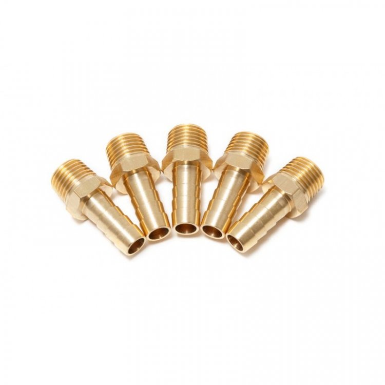 Штуцер пневматический наруж. резьба 1/4"- "елочка" 8мм, к-т 5шт. Штуцер пневматический наруж. резьба 1/4"- "елочка" 8мм, к-т 5шт.