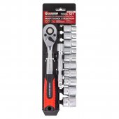 Набор инструментов, головки (10-15, 17, 19, 22, 24мм) с трещоткой и удлинителем, набор 12пр., 1/2" Набор инструментов, головки (10-15, 17, 19, 22, 24мм) с трещоткой и удлинителем, набор 12пр., 1/2"