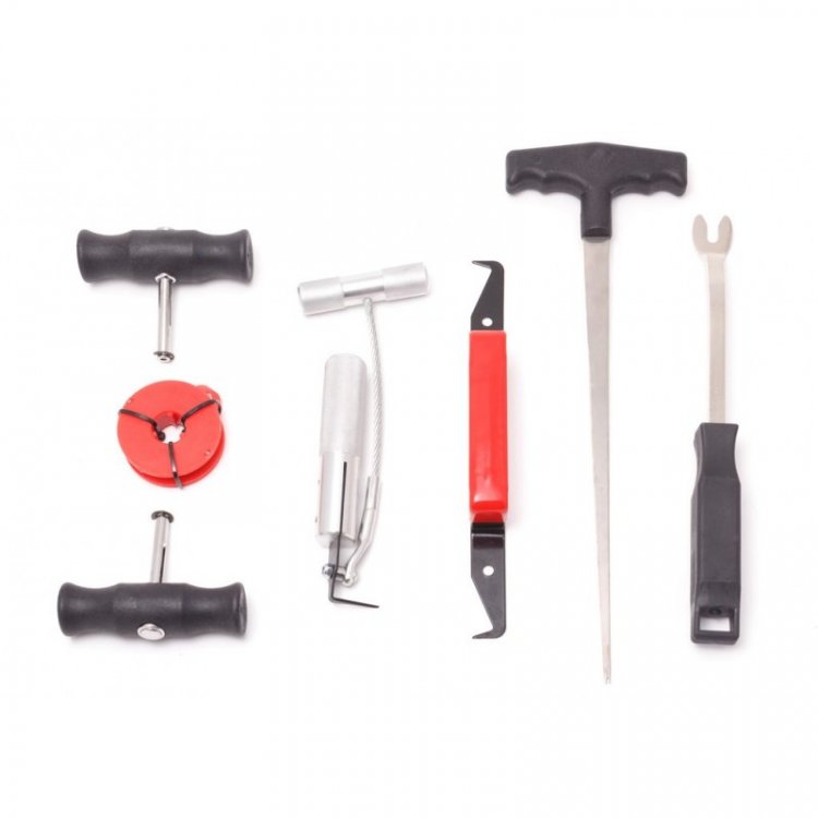 Набор приспособлений для замены ветрового стекла, 7пр., в ложементе Набор приспособлений для замены ветрового стекла, 7пр., в ложементе