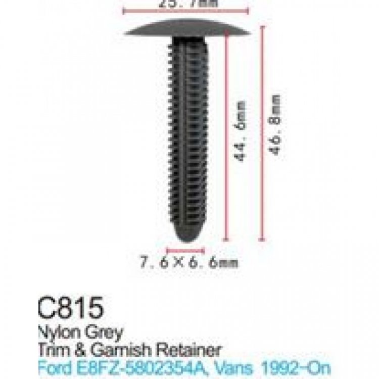 Клипса для крепления внутренней обшивки а/м Фиат/ Фольксваген/ Форд пластиковая (100шт/уп.)