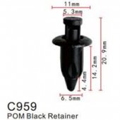 Клипса для крепления внутренней обшивки а/м Тойота пластиковая (100шт/уп.)