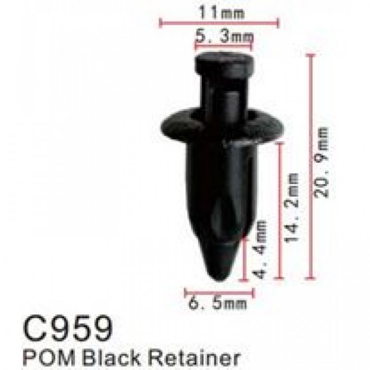 Клипса для крепления внутренней обшивки а/м Тойота пластиковая (100шт/уп.) Клипса для крепления внутренней обшивки а/м Тойота пластиковая (100шт/уп.)