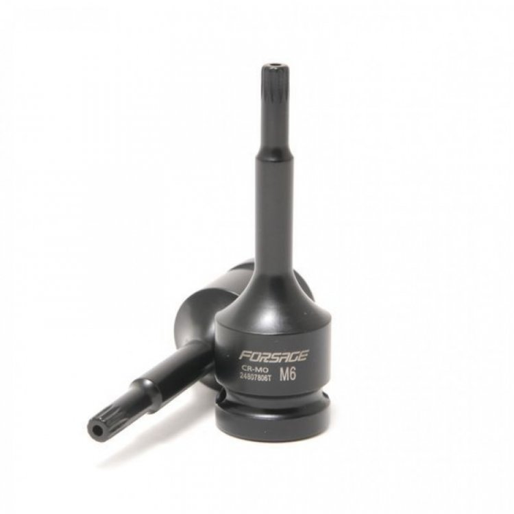 Головка-бита SPLINE глубокая ударная1/2", M8 с отверстием