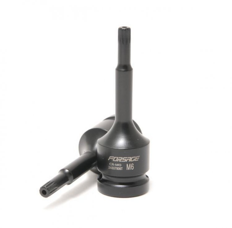Головка-бита SPLINE глубокая ударная1/2", M8 с отверстием