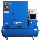 Винтовой компрессор ВК20Т-16-500Д2, ресивер 500 литров , производительность 1450л/мин,  рабочее давление 16 бар, мощность двигателя 15кВт, вес 640 кг, габариты 1960x850x1780мм. REMEZA, Республика Беларусь