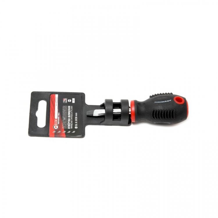 Отвертка шлицевая магнитная "Profi" S2 SL6.5х38мм, на пластиковом держателе