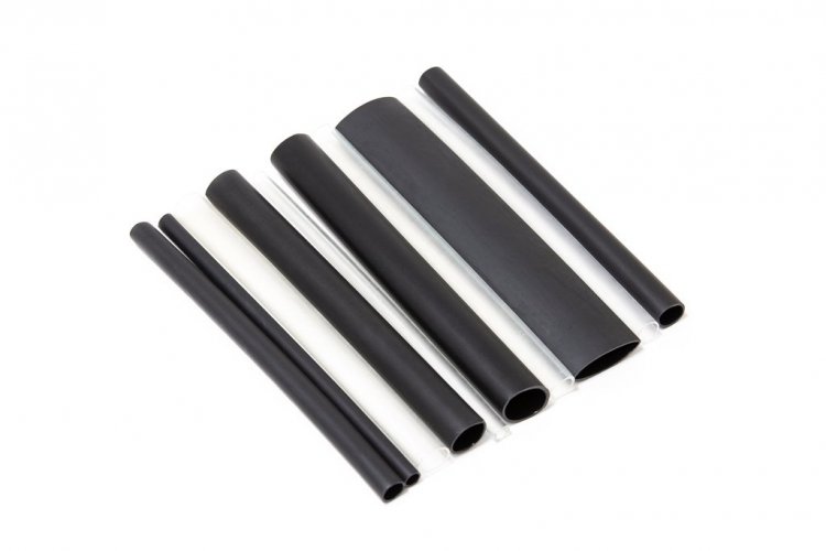 Набор трубок клеевых т/ус"Супер-Клеевой"(Ø до/после усад3.2/1.0-2шт4.8/1.5-2шт 5.7/1.3-1шт 6.4/2.0-2шт 8.0/2.7-1шт 9.0/3.0-1шт 12.7/4.2мм-1шт;L-100мм)