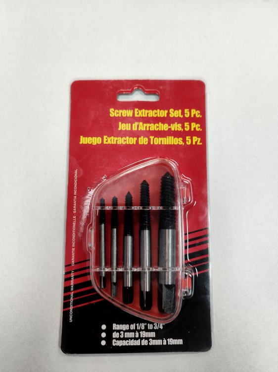 Набор экстракторов для поврежденных болтов 5 предметов (3-19мм), арт. № HZ 24.1.061S, horex