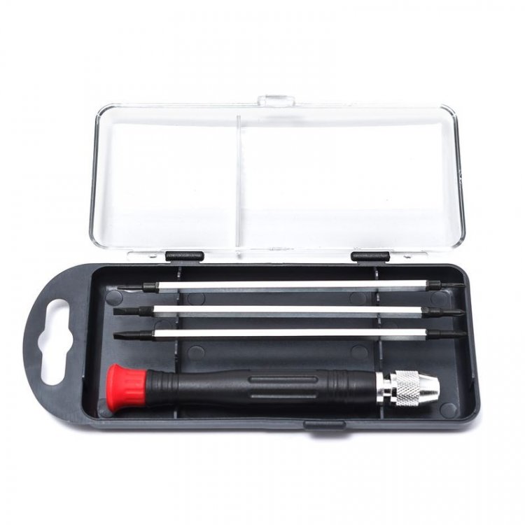 Отвертка со сменными насадками 4пр.(PH00,PH0,PH1,SL 1.5,SL 2.5,SL 3) Отвертка со сменными насадками 4пр.(PH00,PH0,PH1,SL 1.5,SL 2.5,SL 3)