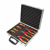 Набор инструмента диэлектрического 8 пр. (Отвертки:РН0х60;РZ2х100;SL:4х75,4x100;отвертка-индикатор;утконосы;плоскогубцы;бокорезы),в кейсе "Premium"
