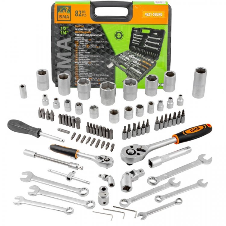 Набор инструментов 82пр. 1/2", 1/4" (6гр.) Набор инструментов 82пр. 1/2", 1/4" (6гр.)