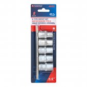 Набор головок Е-профиль 5пр. 1/2" (E12,E14,E16,E18,E20), на планке Набор головок Е-профиль 5пр. 1/2" (E12,E14,E16,E18,E20), на планке