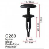 Клипса для крепления внутренней обшивки а/м Крайслер пластиковая (100шт/уп.)