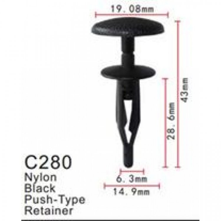 Клипса для крепления внутренней обшивки а/м Крайслер пластиковая (100шт/уп.)