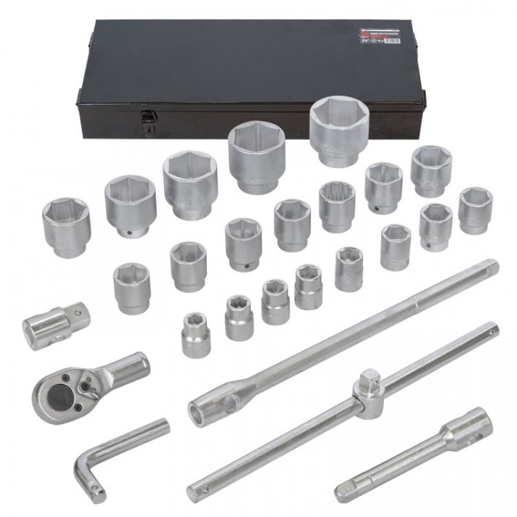 Набор инструментов 3/4 ",26 пр.(6гр.)(17,19,21,22,24,27,30,32,33,34,35,36,(36-12гр),38,41,46,50-3/4";55,60,65мм-1"),в кейсе Набор инструментов 3/4 ",26 пр.(6гр.)(17,19,21,22,24,27,30,32,33,34,35,36,(36-12гр),38,41,46,50-3/4";55,60,65мм-1"),в кейсе