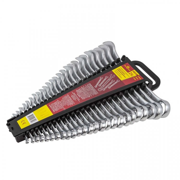 Набор ключей комбинированных 25пр. (6-28, 30, 32мм) в пласт. держателе