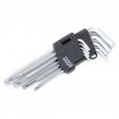 Набор ключей Г-образных 6-гранных с шаром CR-V, 9пр. (1.5,2,2.5,3-6,8,10мм), на пластиковом держателе