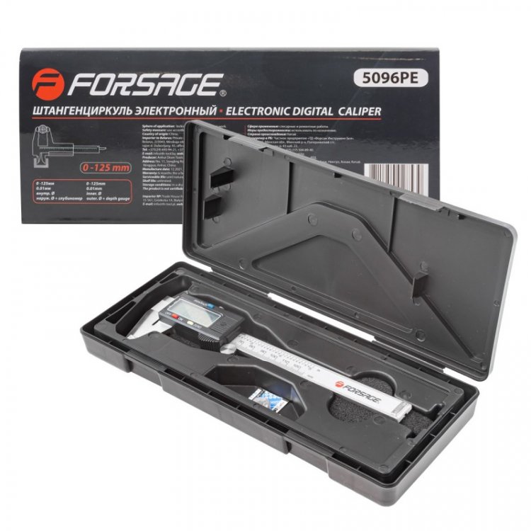 Штангенциркуль электронный (0-125мм, 0.01мм; внутр. Ø, наруж. Ø + глубиномер), в пластиковом футляре Штангенциркуль электронный (0-125мм, 0.01мм; внутр. Ø, наруж. Ø + глубиномер), в пластиковом футляре