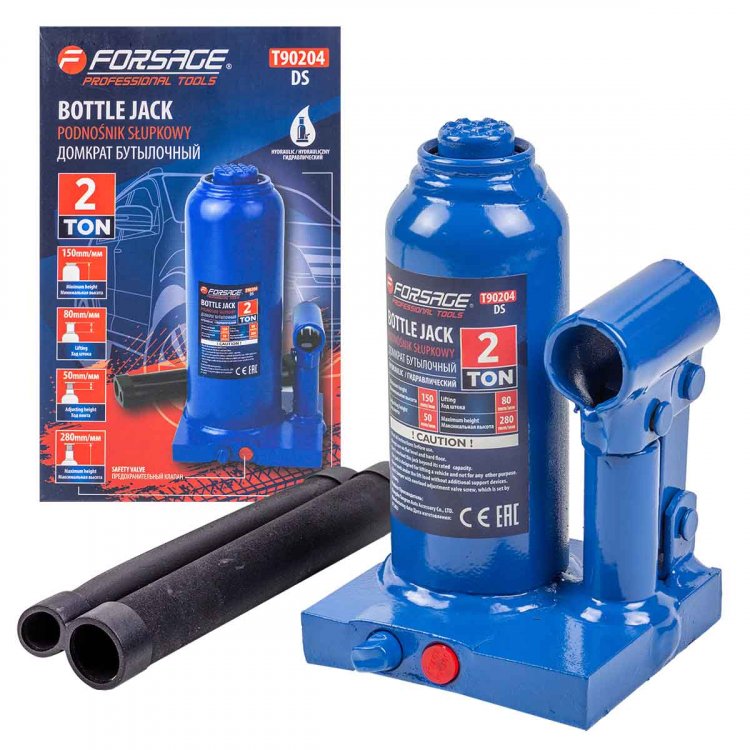 Домкрат бутылочный 2т с клапаном (h min-148мм, h max-278мм) Домкрат бутылочный 2т с клапаном (h min-148мм, h max-278мм)