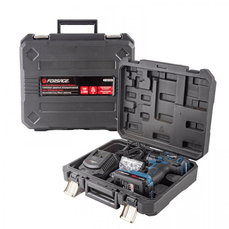 Гайковерт ударный аккумуляторный 1/2" (18V, 2.0AH, LI-ION, 0-2600 об/мин, 450 Нм), в кейсе Гайковерт ударный аккумуляторный 1/2" (18V, 2.0AH, LI-ION, 0-2600 об/мин, 450 Нм), в кейсе