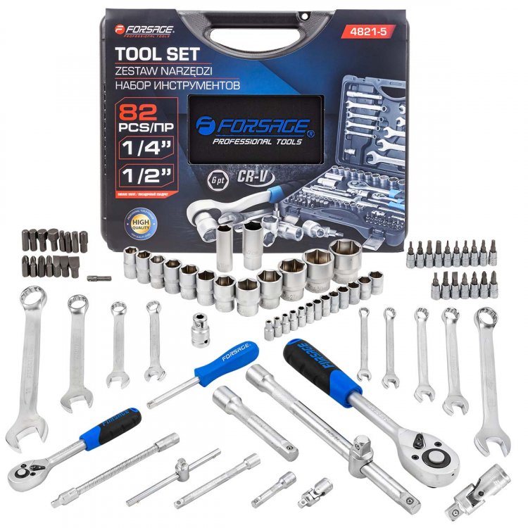 Набор инструмента 82пр.1/4"&1/2" (6-гр.)(4-32мм)