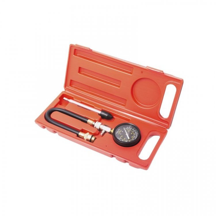 Индикатор компрессии бензинового двигателя Profi (М14, М18 + жесткий прижимной адаптер-переходник) 3пр., в кейсе