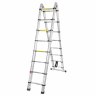 Лестница-стремянка телескопическая алюм. бытовая 2.5+2.5м (8+8 ступ.)