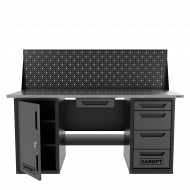 Верстак двухтумбовый дверь/4 ящиков с экраном и ящиком, серый 1800*700 Garopt, GT1800DY1Y4PP.grey