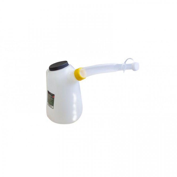 Емкость мерная пластиковая для заливки масла с крышкой, 6л Емкость мерная пластиковая для заливки масла с крышкой, 6л