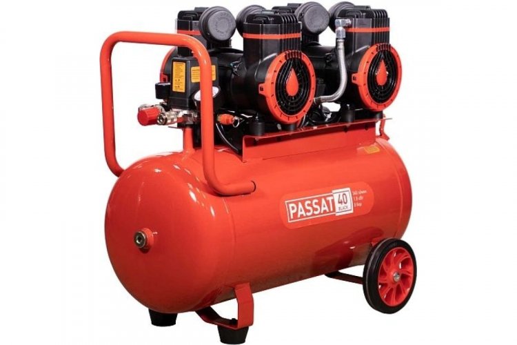 Компрессор PASSAT-40 BLACK тихий, без масл. (40л, 340л/мин, 1.8кВт) Компрессор PASSAT-40 BLACK тихий, без масл. (40л, 340л/мин, 1.8кВт)