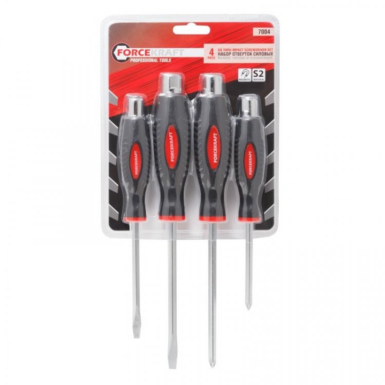 Набор отверток силовых  магнитных "Profi"4пр.(SL:5.5х100,6.5х125мм; PH:1х75,2х125мм)в блистере