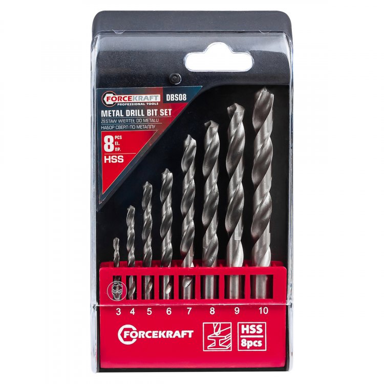 Набор сверл по металлу HSS 8пр.(3,4,5,6,7,8,9,10мм), в пластиковом футляре Набор сверл по металлу HSS 8пр.(3,4,5,6,7,8,9,10мм), в пластиковом футляре