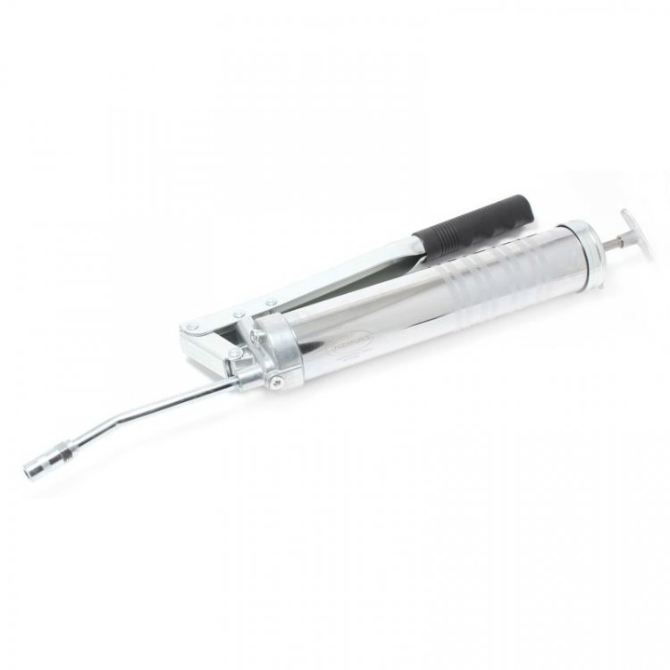 Шприц рычажно-плунжерный ручной двухштоковый для густой смазки с жестким наконечником 400мм Шприц рычажно-плунжерный ручной двухштоковый для густой смазки с жестким наконечником 400мм