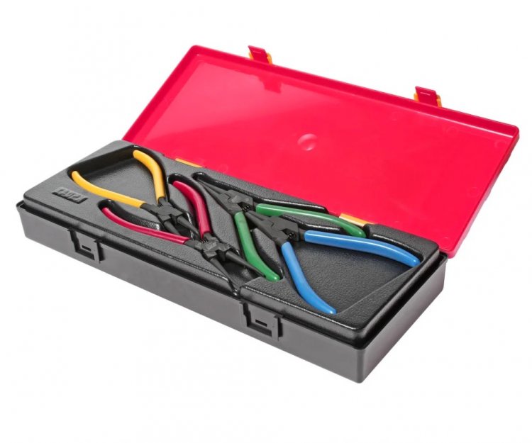 Набор съемников стопорных колец (щипцы) в кейсе 4шт