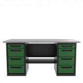 Верстак двухтумбовый 4 ящиков /4 ящиков, зеленый 1800*700 GAROPT, GT1800Y4Y4.green