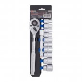 Набор головок с трещоткой и удлинителем 12пр.1/2''(6гр)(10-15,17,19,22,24мм),в пласт. держателе Набор головок с трещоткой и удлинителем 12пр.1/2''(6гр)(10-15,17,19,22,24мм),в пласт. держателе