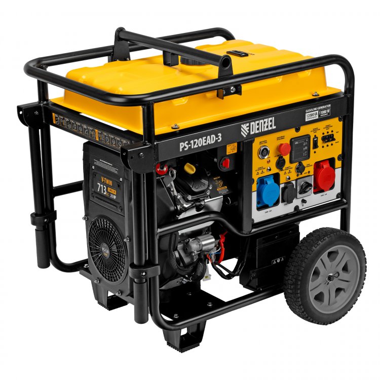 Генератор бензиновый PS-120EAD-3, 12 кВт,230/400 В, 40л, разъём ATS,перекл.режима,эл.старт// Denzel Генератор бензиновый PS-120EAD-3, 12 кВт,230/400 В, 40л, разъём ATS,перекл.режима,эл.старт// Denzel